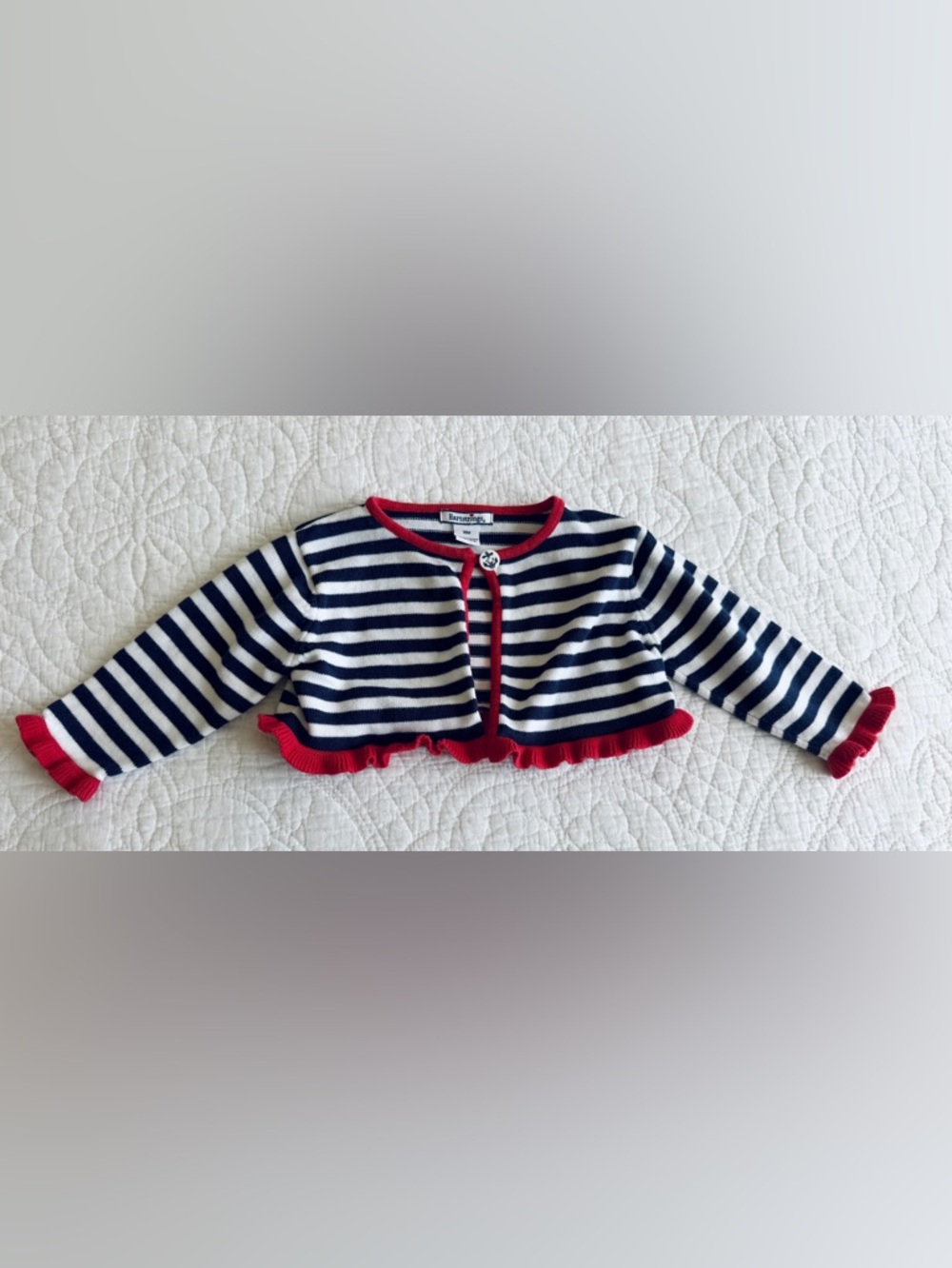 Hartstrings Baby Toddler Nautical Sailboat Cardigan Sweater Girls 18M Ruffles